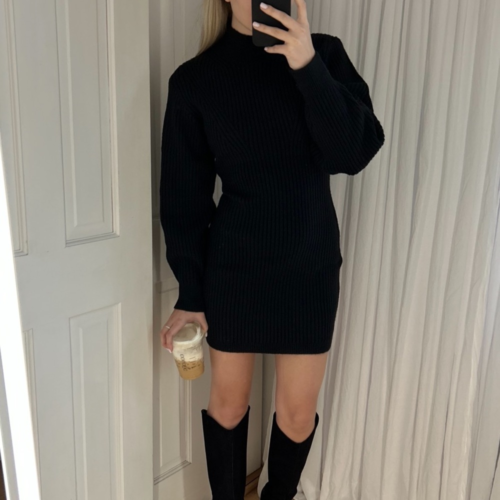 H&M Black Mock-turtleneck Dress